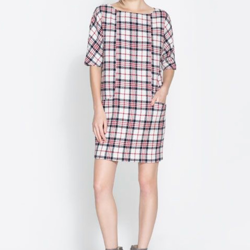 Zara Basic plaid dress